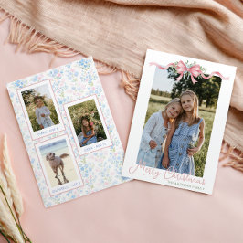 名門私立校風のGrandmillennial Christmas Bowスワッグ写真 シーズンカード