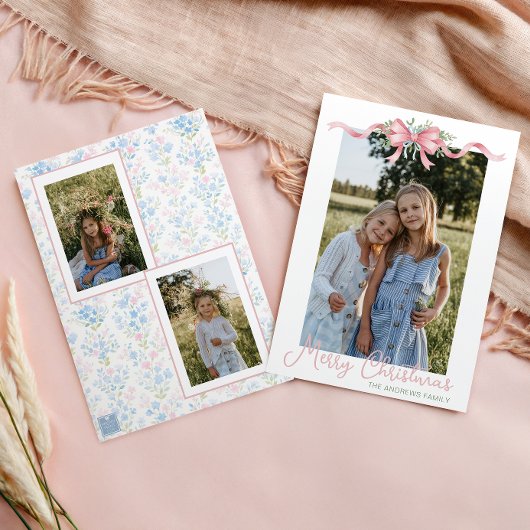 名門私立校風のGrandmillennial Christmas Bowスワッグ写真 シーズンカード