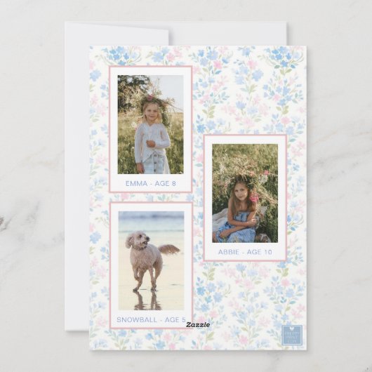 名門私立校風のGrandmillennial Christmas Bowスワッグ写真 シーズンカード (裏面)