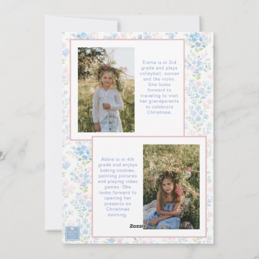 名門私立校風のGrandmillennial Christmas Bowスワッグ写真 シーズンカード (裏面)