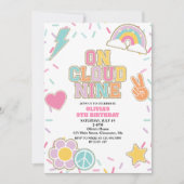 名門私立校風のPatch On Cloud Nine 9誕生日 招待状 (正面)