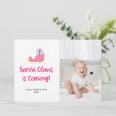 名門私立校風のSanta Clauseは来Christmas Photo シーズンカード (スタンド正面)