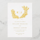 名門結婚金ゴールド 箔招待状 (正面)