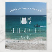 名除・売却お祝いビーチ海 ワインラベル (シングルラベル)