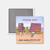 名電カスタム話番号レトロカメラ マグネット (正面/裏面)