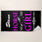 名馬の女の子 ビーチタオル (正面)