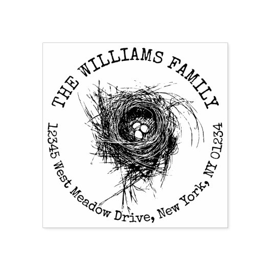 名鳥の巣と卵自然 ラバースタンプ (インプリント)