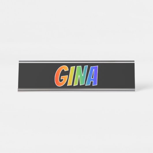 名:おもしろいレインボーカラーリング デスクネームプレート (正面)