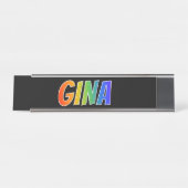 名:おもしろいレインボーカラーリング デスクネームプレート (正面)