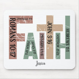 名 |かわいいカラフル聖句タイポグラフィ マウスパッド