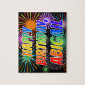 名「アビゲイル」、おもしろい「ハッピーバースデー」 ジグソーパズル (縦)