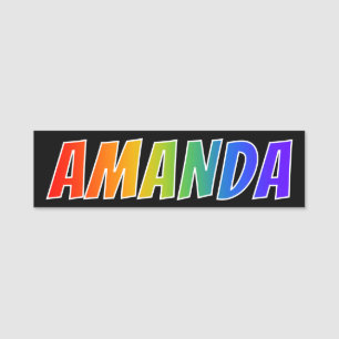 名"アマンダ": おもしろいの虹の着色 名札