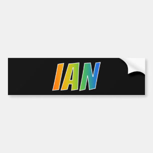 名"イアン": おもしろいの虹の着色 バンパーステッカー