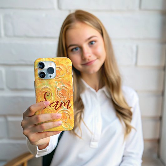 名 | オレンジグランジの円のパタ芸術的ーン Case-Mate iPhoneケース