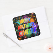 名「カーター」、おもしろい「ハッピーバースデー」 スクエアシール (封筒)