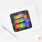 名「サミュエル」、おもしろい「ハッピーバースデー」 スクエアシール (封筒)