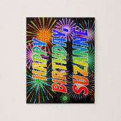 名「スザンヌ」、おもしろい「ハッピーバースデー」 ジグソーパズル (縦)