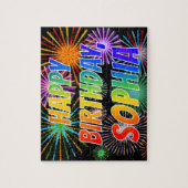 名「ソフィア」、おもしろい「ハッピーバースデー」 ジグソーパズル (縦)