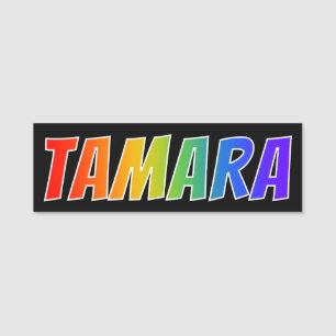 名"タマラ": おもしろいの虹の着色 名札