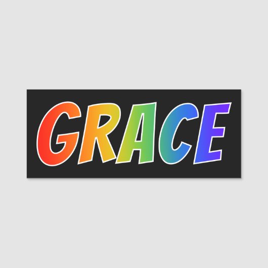 名"優美": おもしろいの虹の着色 名札 (正面)