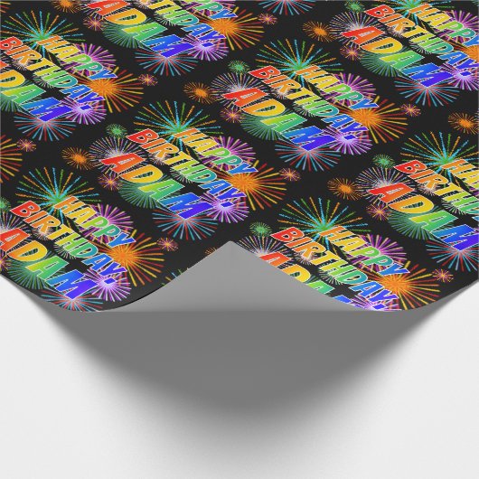 名「ADAM」、おもしろい「ハッピーバースデー」 ラッピングペーパー (角)