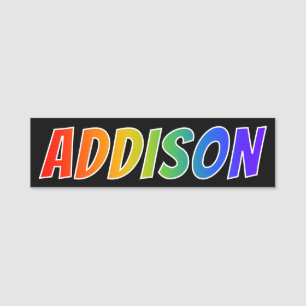 名"ADDISON": おもしろいの虹の着色 名札