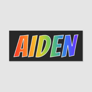 名"AIDEN": おもしろいの虹の着色 名札