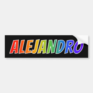 名"ALEJANDRO": おもしろいの虹の着色 バンパーステッカー