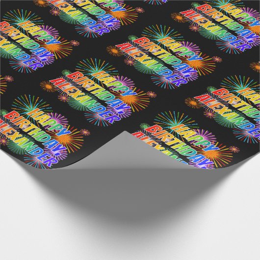 名"ALEXANDER"、おもしろい"ハッピーバースデー" ラッピングペーパー (角)