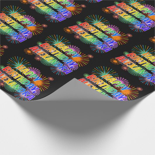 名「ALEXANDRA」、おもしろい「ハッピーバースデー」 ラッピングペーパー (角)