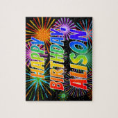 名「ALISON」、おもしろい「ハッピーバースデー」 ジグソーパズル (縦)