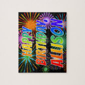 名「ALLISON」、おもしろい「ハッピーバースデー」 ジグソーパズル (縦)