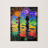 名「ALYSSA」、おもしろい「ハッピーバースデー」 ジグソーパズル (縦)