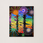 名「AMY」、おもしろい「ハッピーバースデー」 ジグソーパズル (縦)