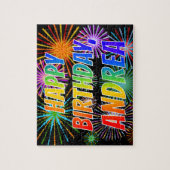 名「ANDREA」、おもしろい「ハッピーバースデー」 ジグソーパズル (縦)