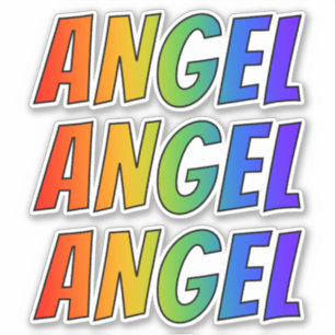 名「ANGEL」(おもしろいレインボーカラーリング付き) シール