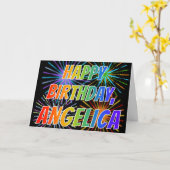 名「ANGELICA」おもしろい「ハッピーバースデー」 カード (黄色い花)