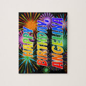 名「ANGELINA」、おもしろい「ハッピーバースデー」 ジグソーパズル (縦)