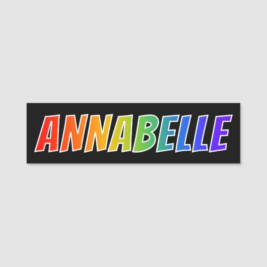 名"ANNABELLE": おもしろいの虹の着色 名札 (正面)