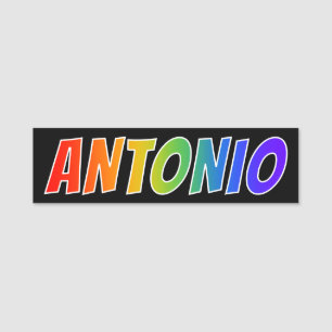 名"ANTONIO": おもしろいの虹の着色 名札