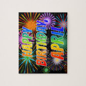 名「APRIL」、おもしろい「ハッピーバースデー」 ジグソーパズル (縦)