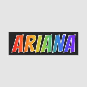 名"ARIANA": おもしろいの虹の着色 名札