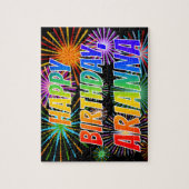 名「ARIANNA」、おもしろい「ハッピーバースデー」 ジグソーパズル (縦)