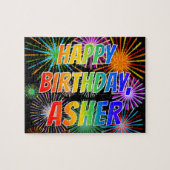 名「ASHER」、おもしろい「ハッピーバースデー」 ジグソーパズル (横)