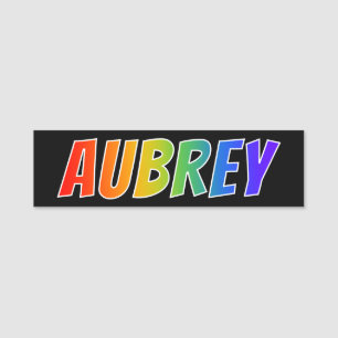 名"AUBREY": おもしろいの虹の着色 名札
