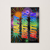 名「AUTUMN」、おもしろい「ハッピーバースデー」 ジグソーパズル (縦)