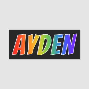 名"AYDEN": おもしろいの虹の着色 名札