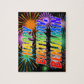 名「BENJAMIN」、おもしろい「ハッピーバースデー」 ジグソーパズル (縦)