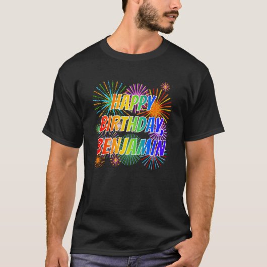 名「BENJAMIN」、おもしろい「ハッピーバースデー」 Tシャツ (正面)