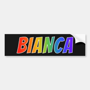 名"BIANCA": おもしろいの虹の着色 バンパーステッカー